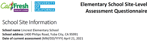 TRIENNIAL ASSESSMENT RESULTS